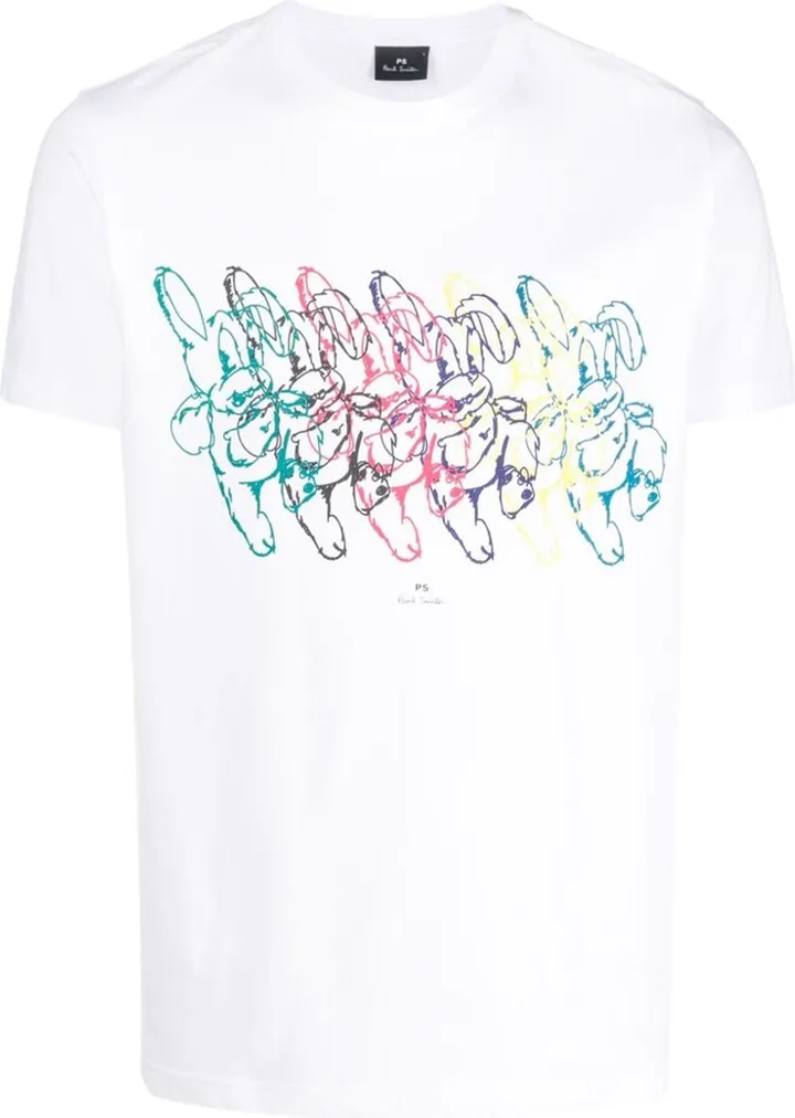 rabbit print cotton T-shirt