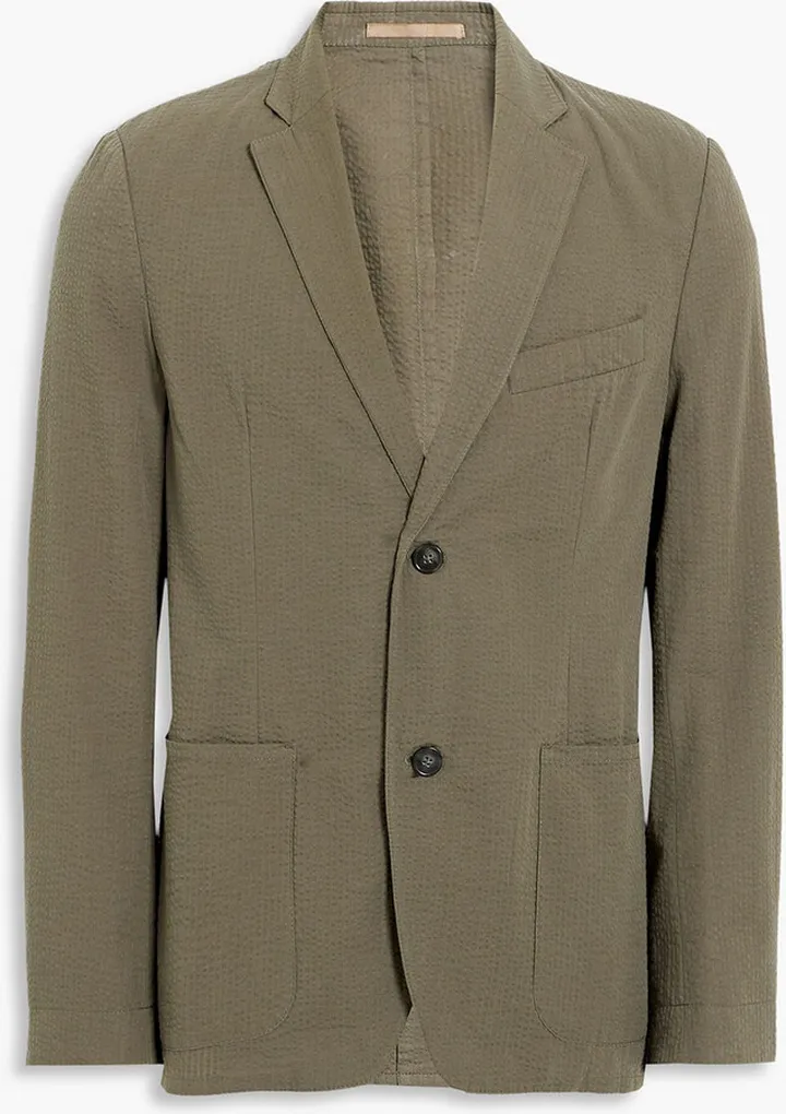 Cotton-seersucker blazer