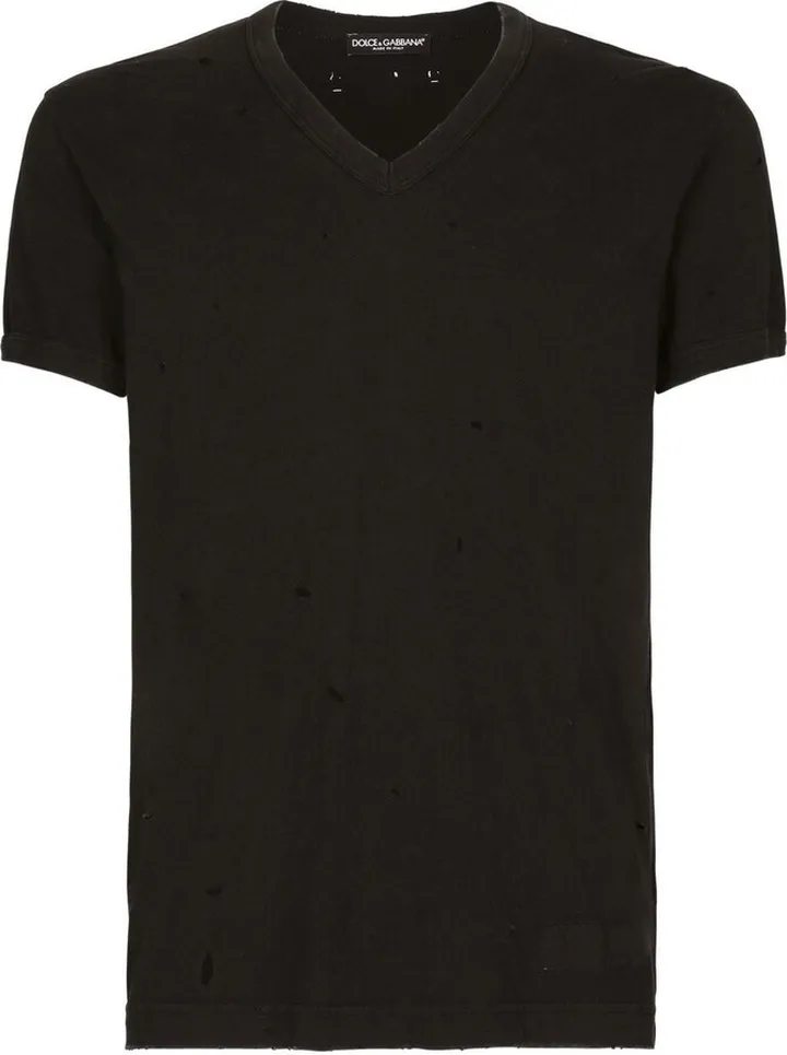 logo-patch V-neck T-shirt