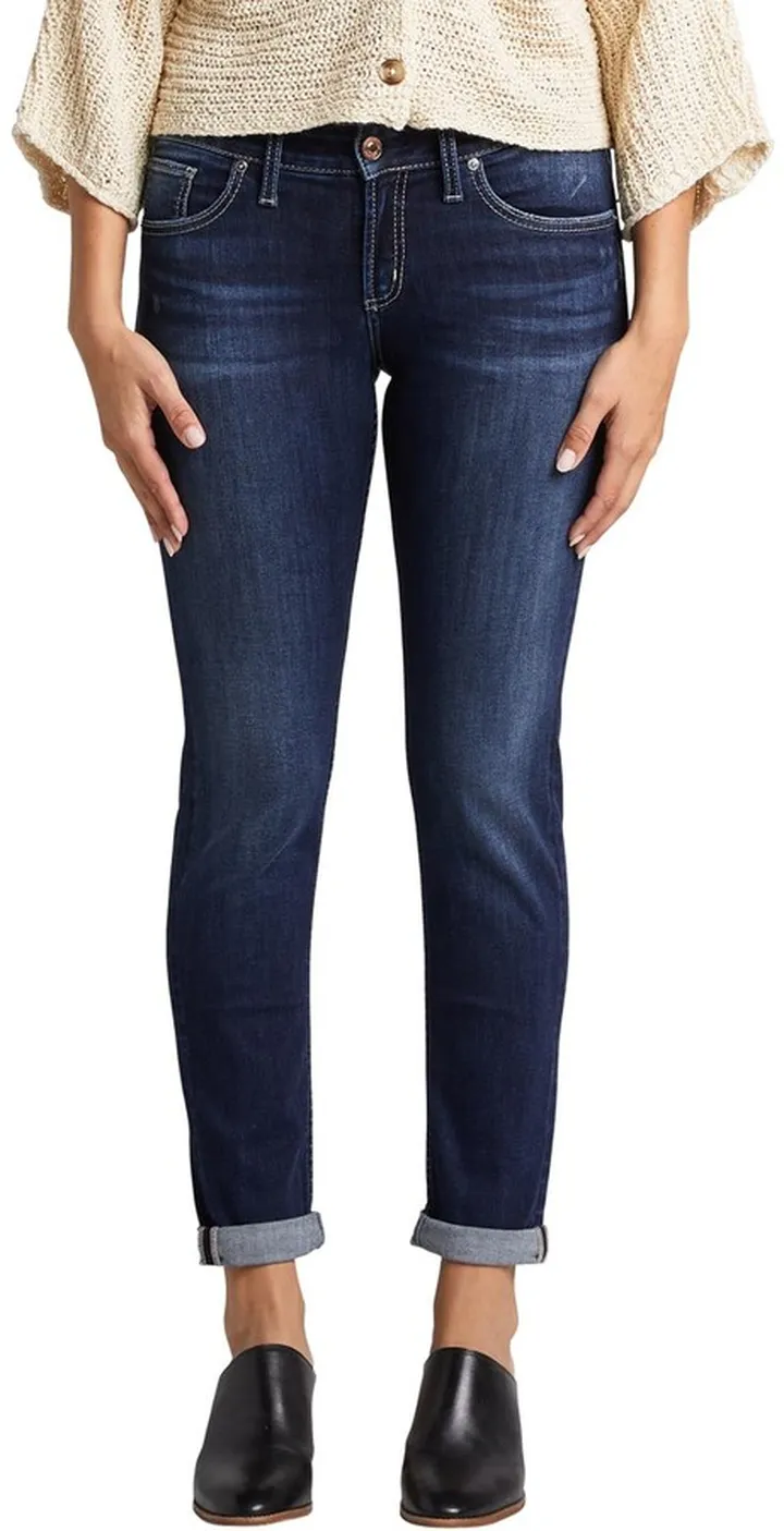Boyfriend Mid Rise Slim Leg Jeans