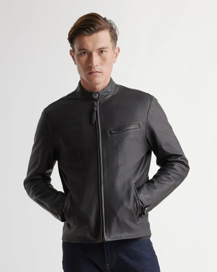 100% Leather Café Racer Jacket