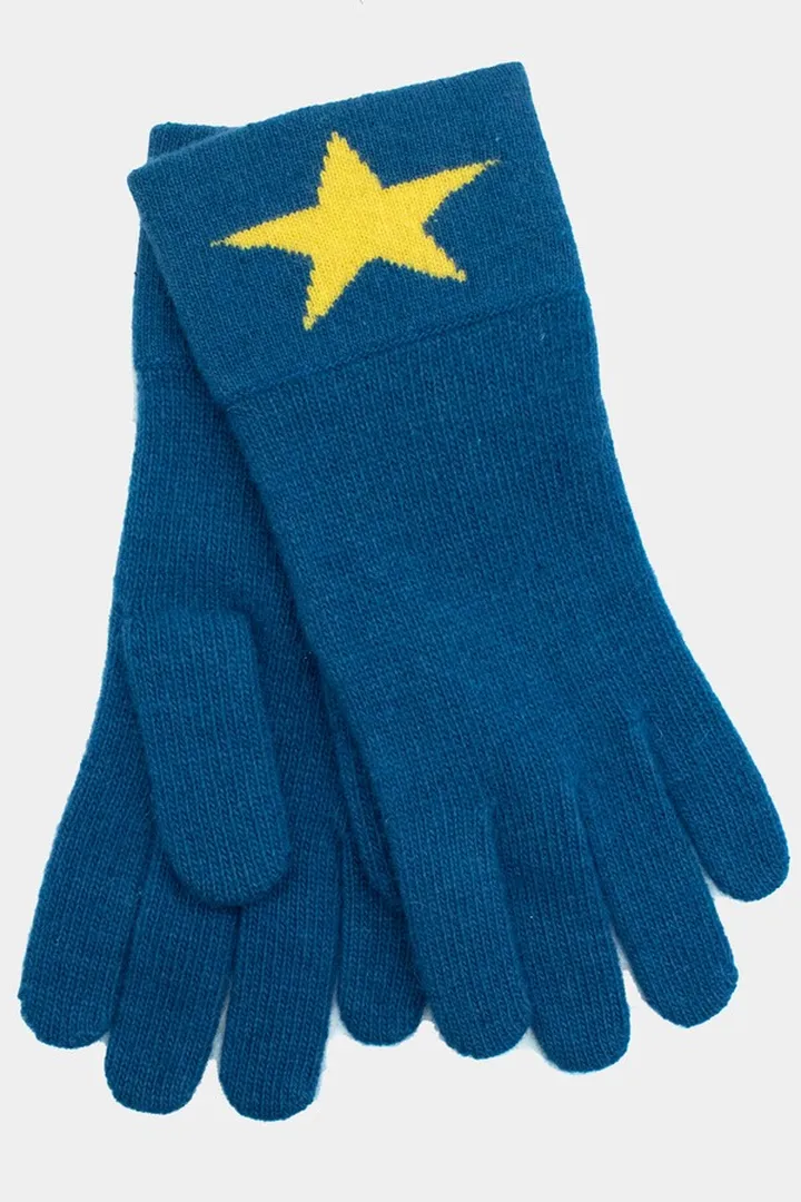 Colorblocked Star Design Gloves