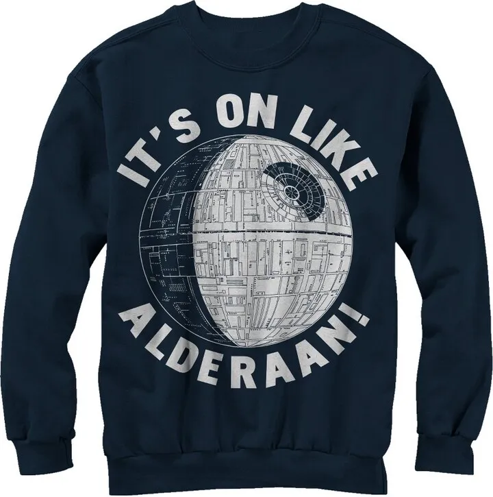 Men's Star Wars It's On Like Alderaan Sweatshirt - Navy Blue - X Large