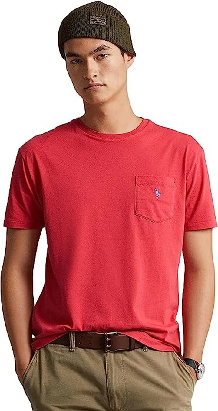 Polo Ralph Lauren Classic Fit Jersey Pocket T-Shirt (Starboard Red) Men's Clothing