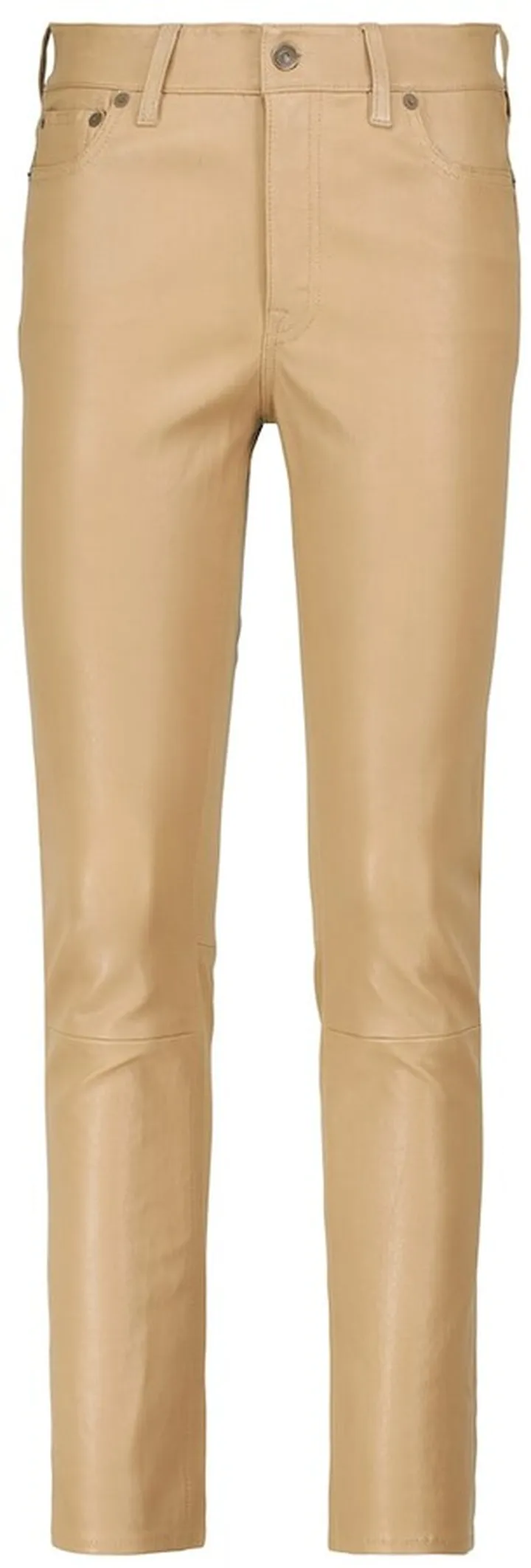 High-rise slim leather pants