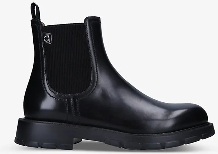 Mens Black Santo Leather Chelsea Boots