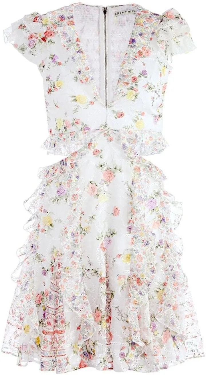 Mitzi cut-out floral-print dress