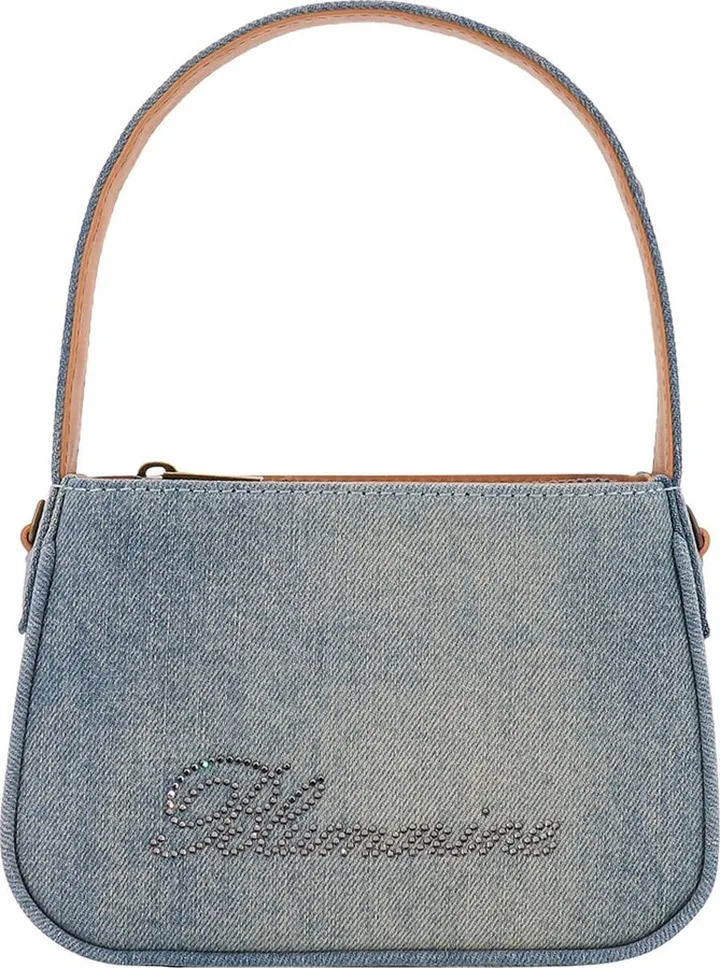 Denim handbag with metal studs