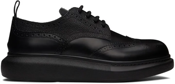 Alexander McQueen Black Hybrid Lace-Up Brogues