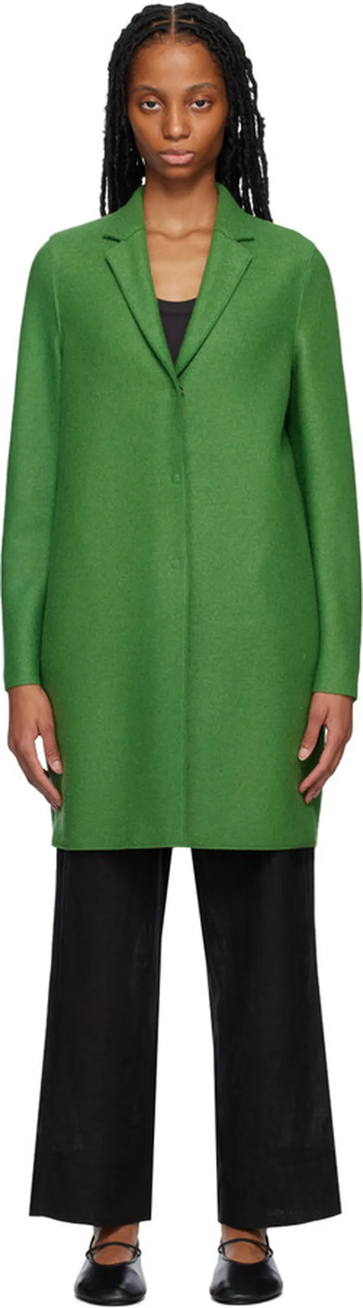 Harris Wharf London Green Cocoon Coat