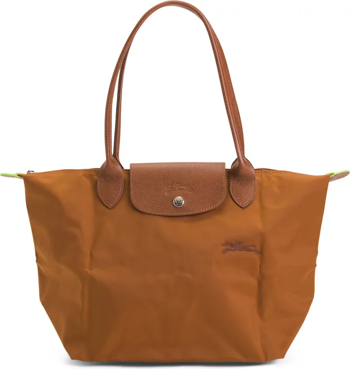 Nylon Tote With Leather Trim