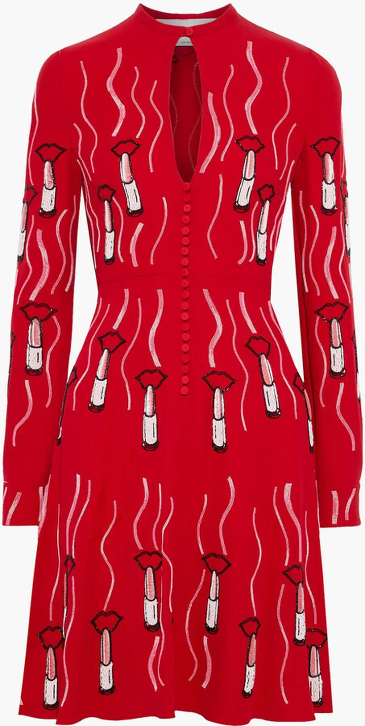 Embellished cutout silk-crepe mini dress