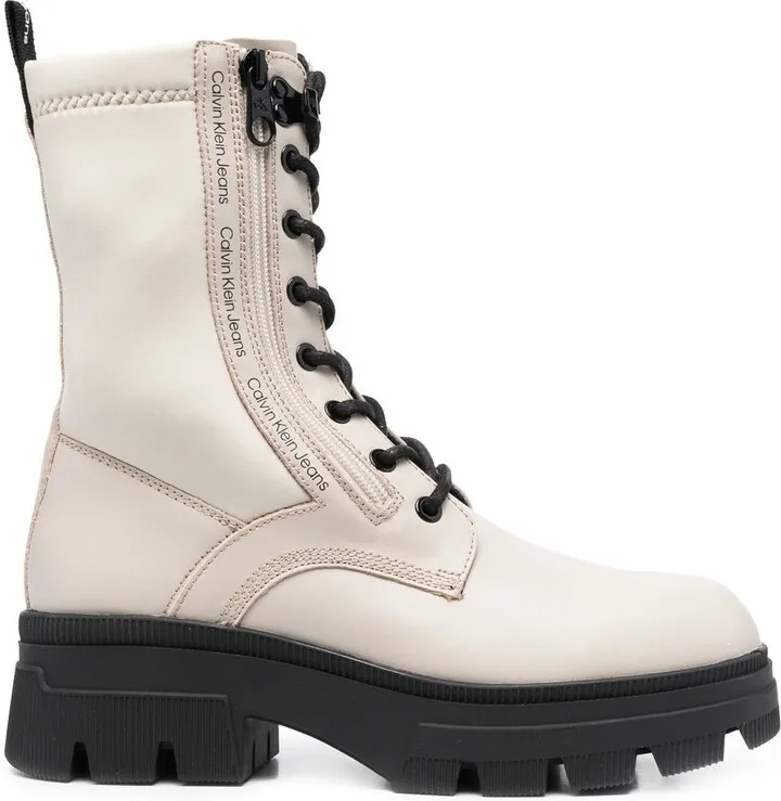 Lace-Up Leather Combat Boots