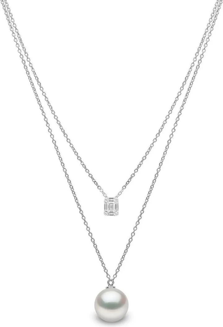 18kt white gold Starlight pearl and diamond necklace