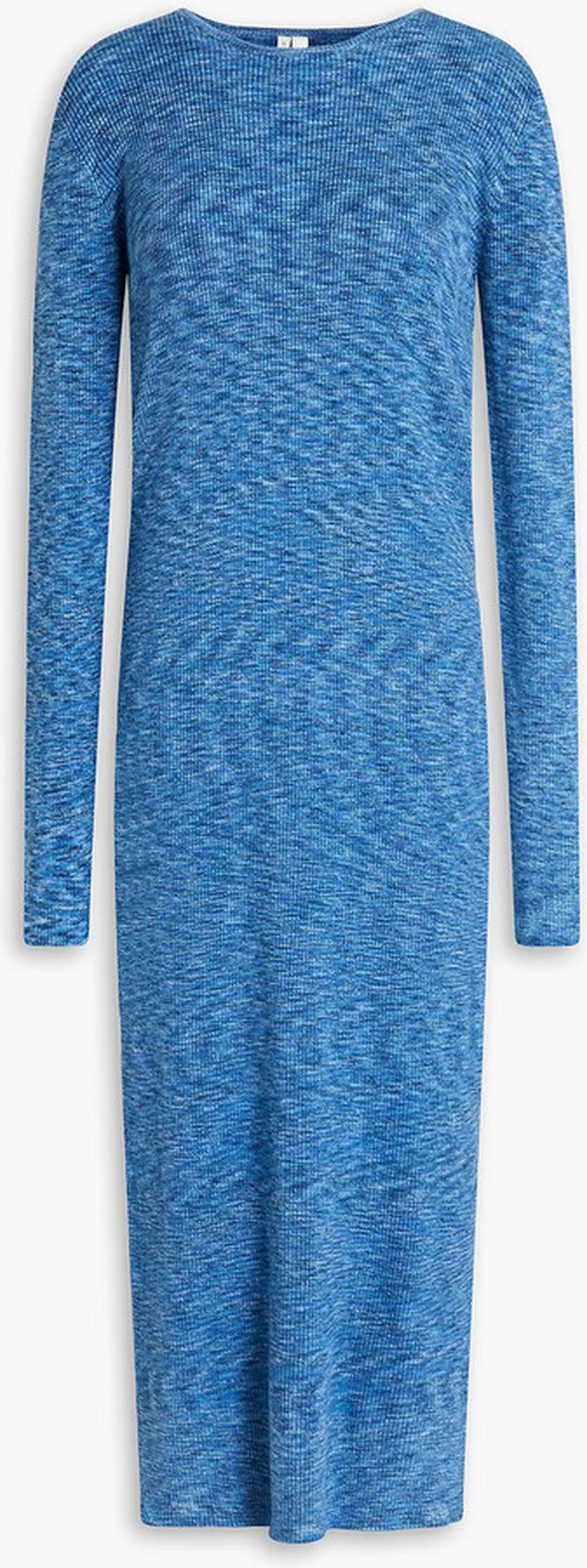 Ribbed marled cotton midi dress