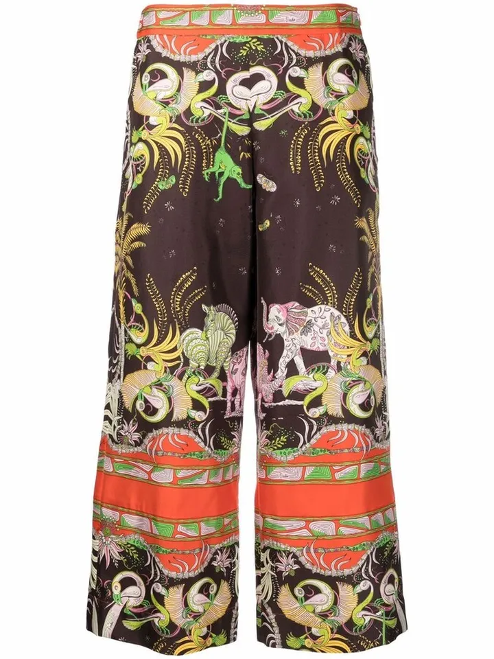 Cropped Silk Trousers