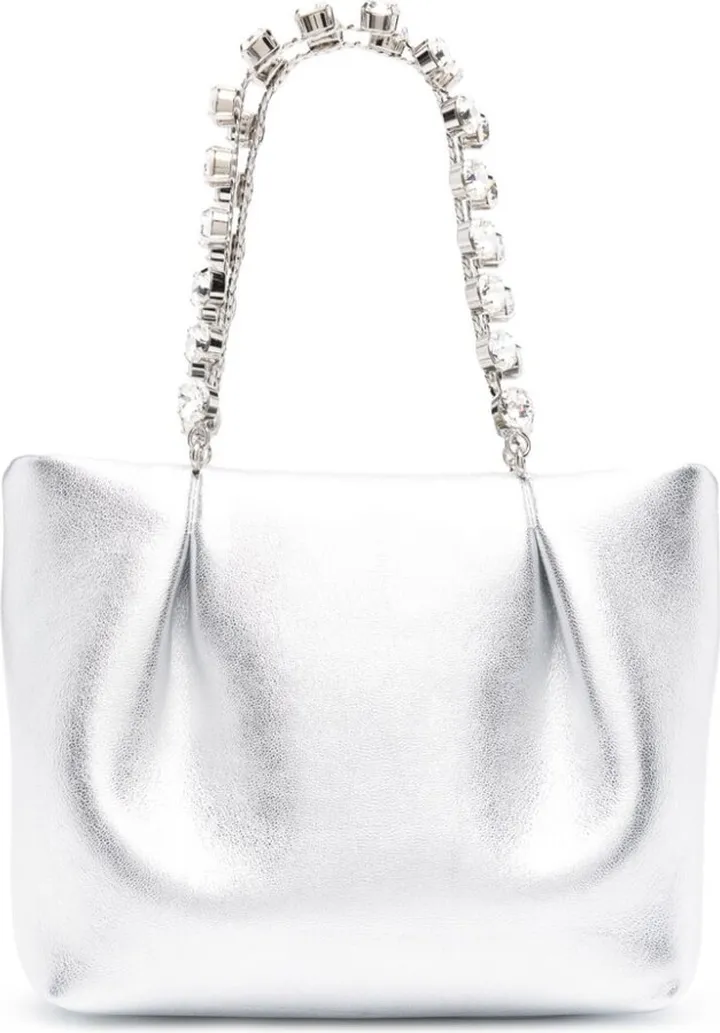 Silver Galactic Crystal Leather Mini Bag