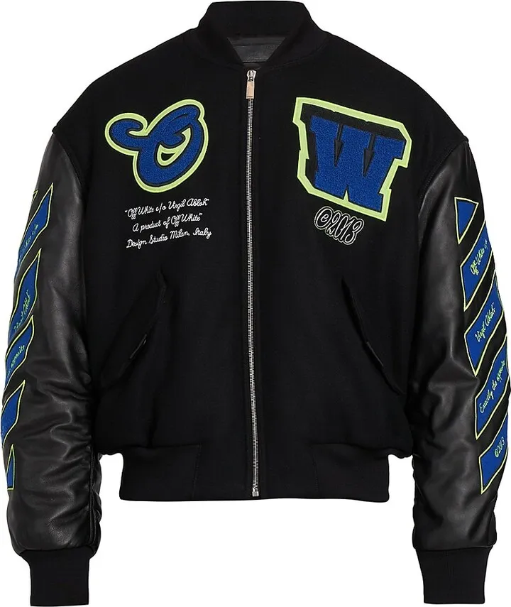Varsity Hammer Leather Bomber Jacket