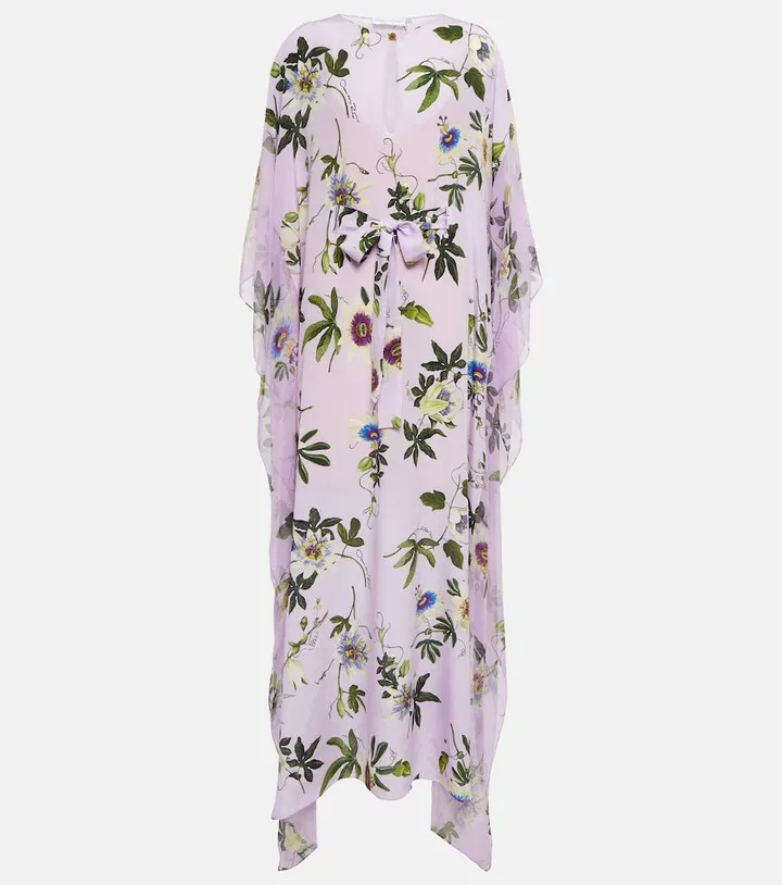 Floral silk gown