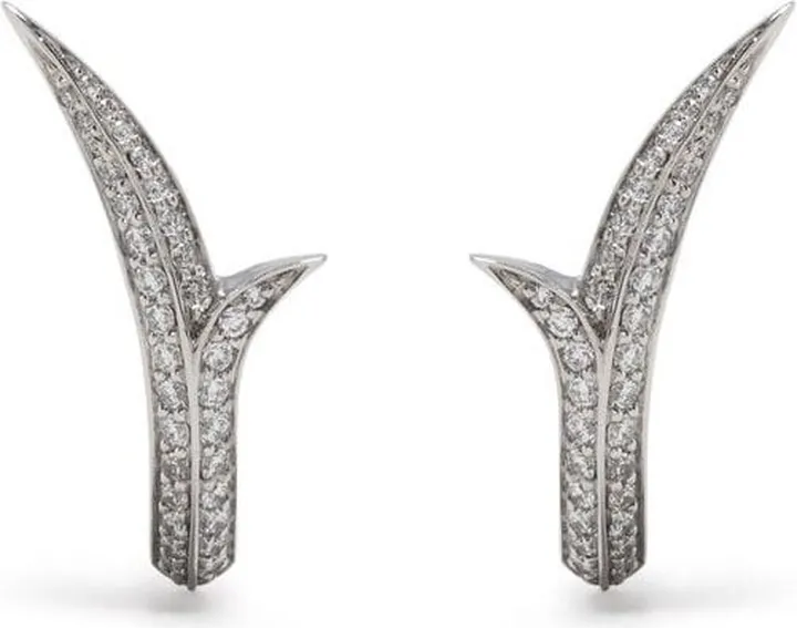 18kt white gold Thorn Stem diamond earring
