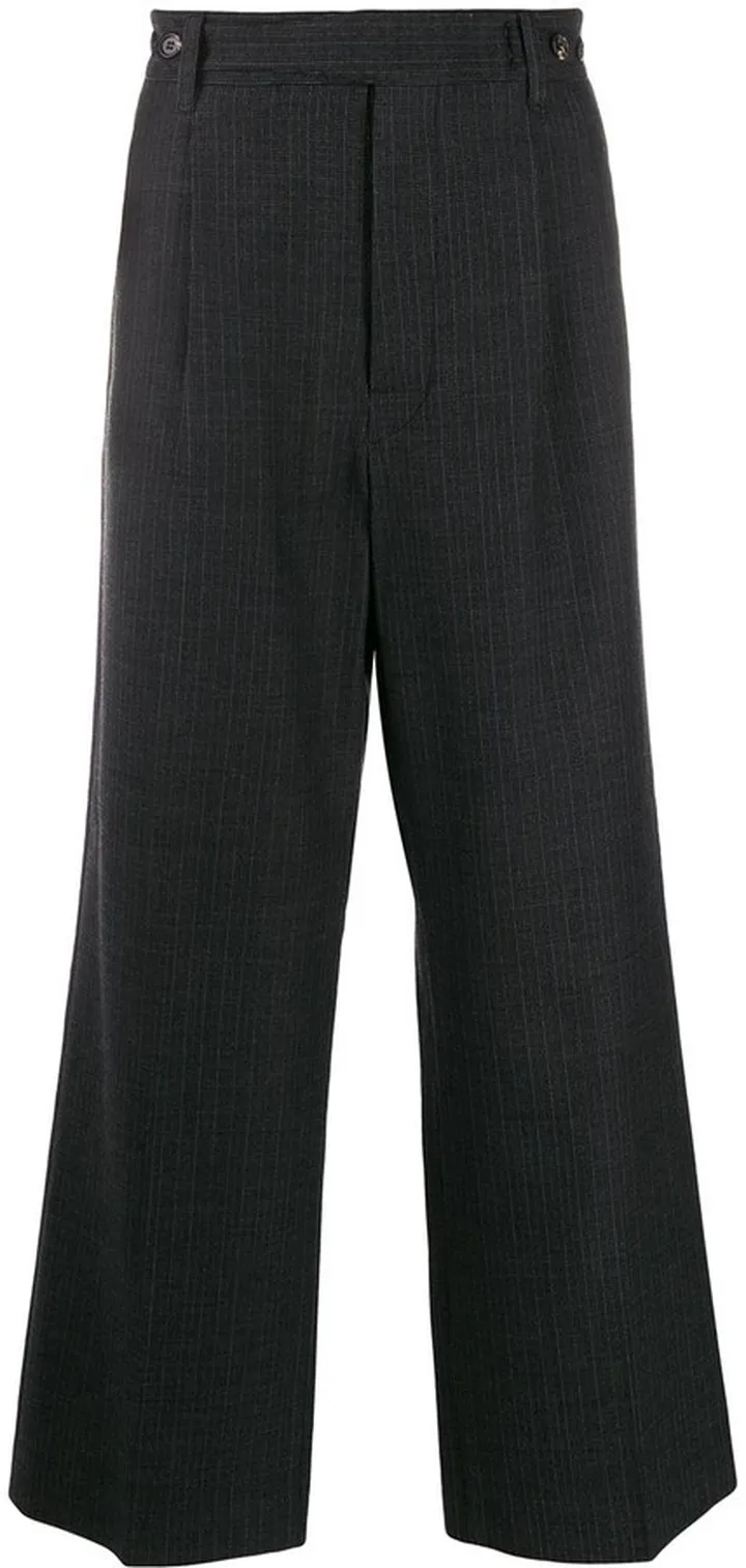 Wide Leg Tropical Wool Trousers