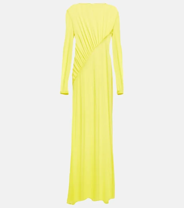 Ruched crepe gown