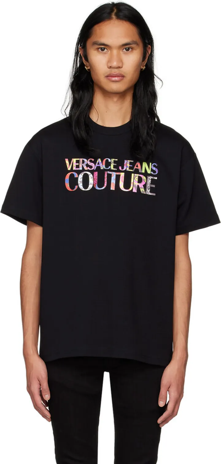 Versace Jeans Couture Black Printed T-Shirt