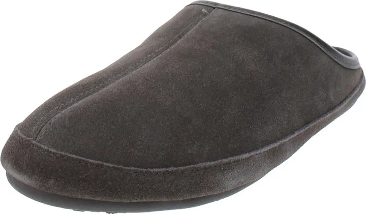 SHILOH Mens Leather Faux Fur Loafer Slippers