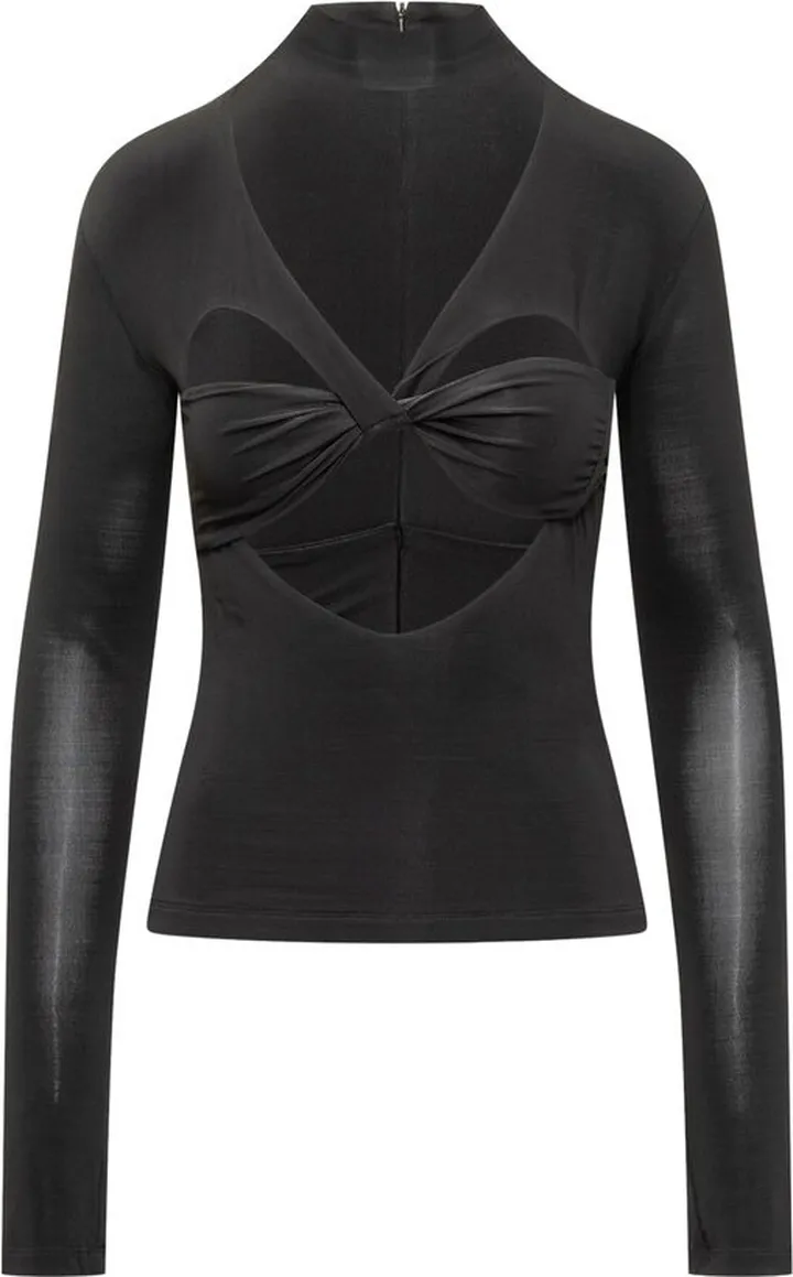 Ambush Heart Cut-Out Turtleneck Top