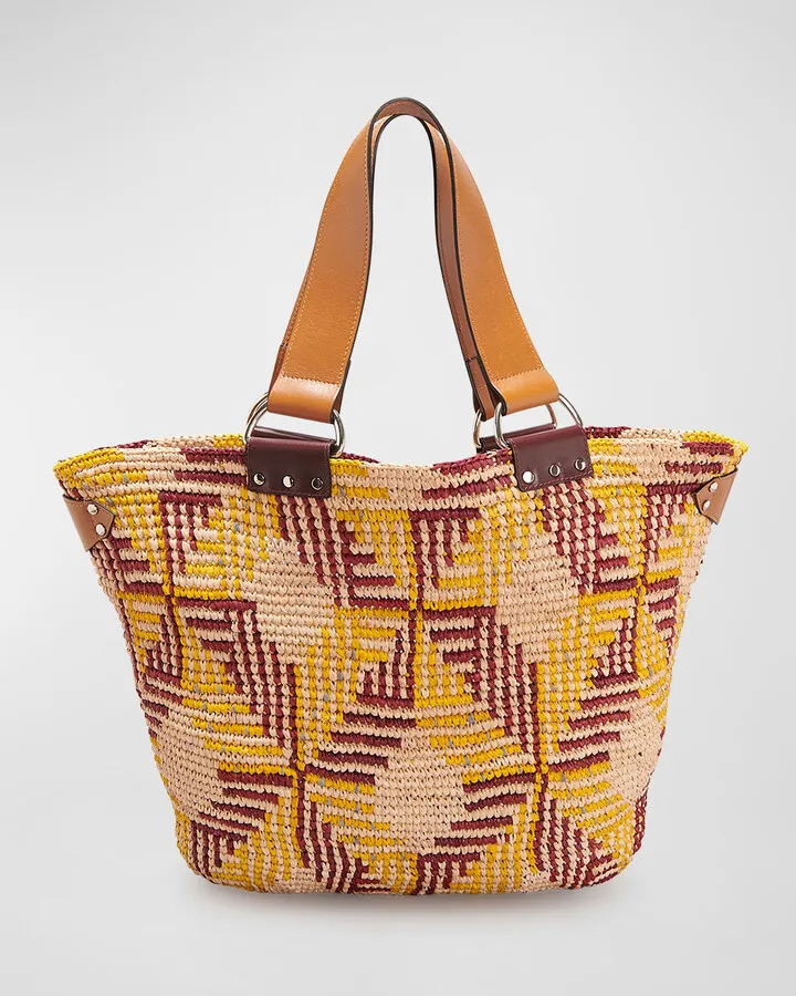 Bahiba Woven Raffia Tote Bag