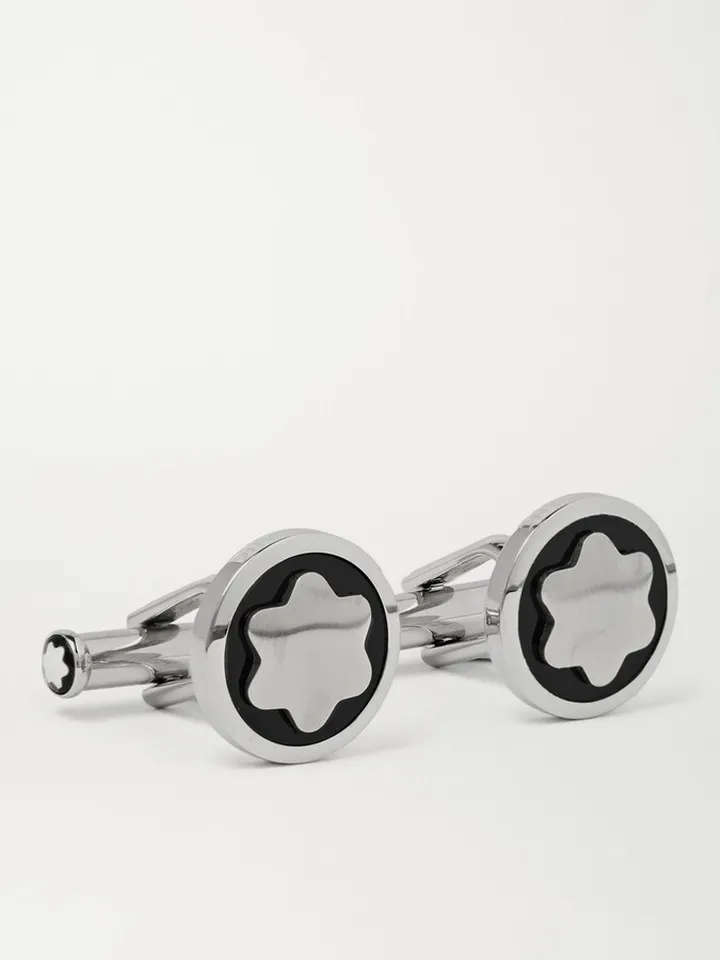 Stainless Steel and Onyx Cufflinks