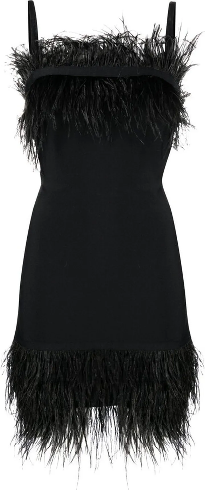 Feather-Trim Minidress