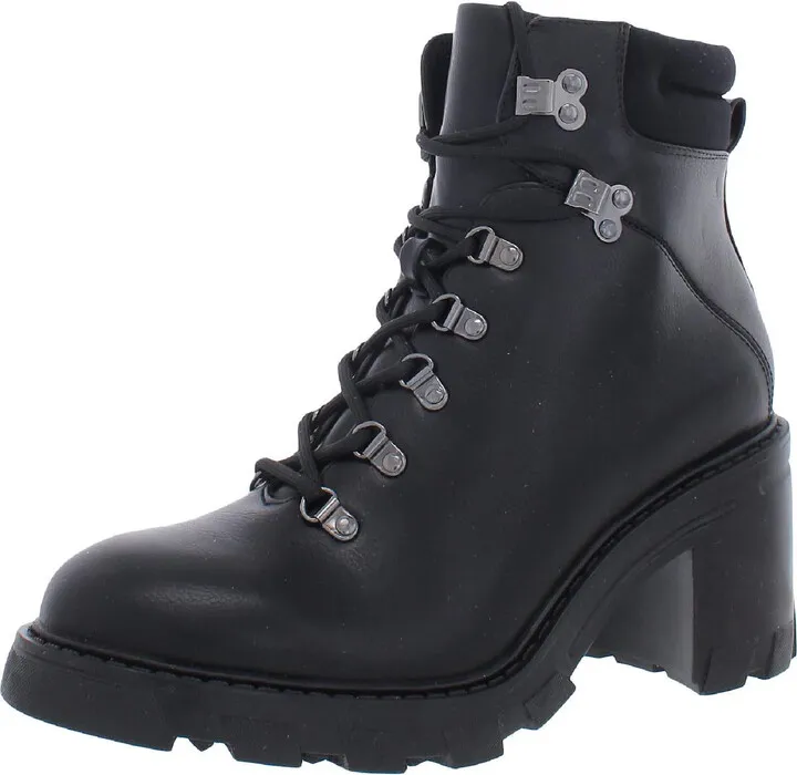 Tenzi Womens Faux Leather Ankle Combat & Lace-up Boots