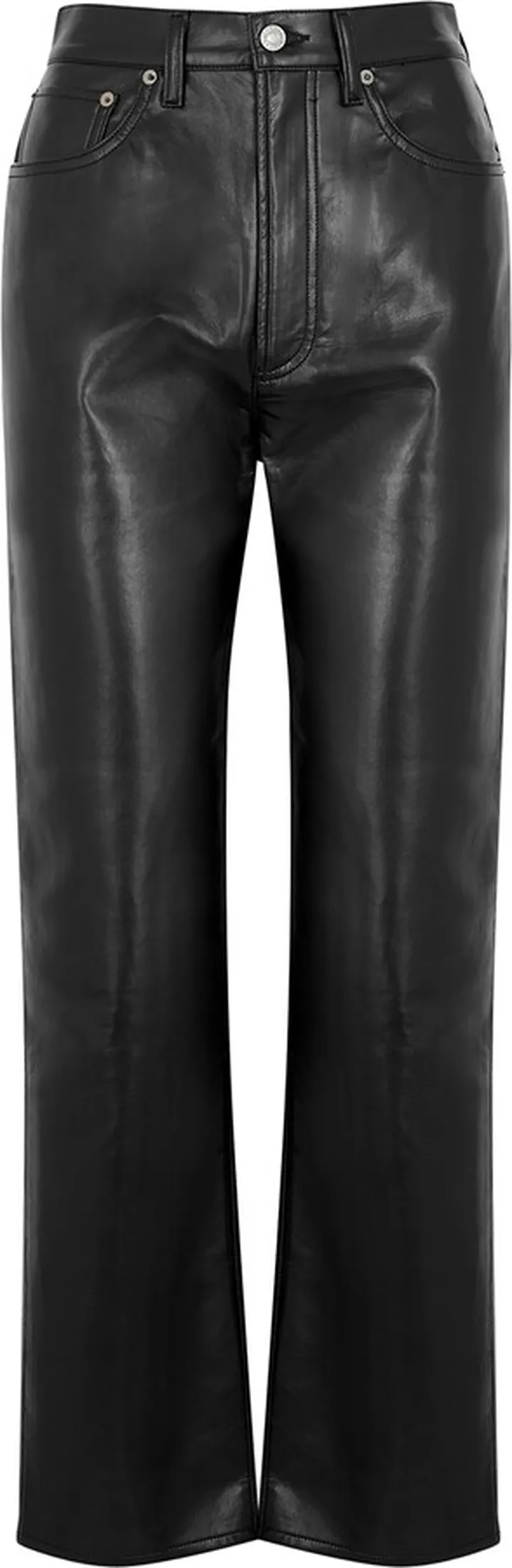 Agolde 90's Black Recycled Leather-blend Trousers