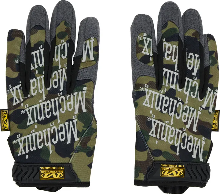 BAPE Khaki Mechanix Edition 1st Camo Gloves