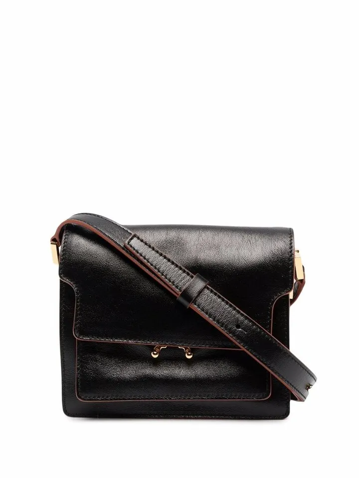 Trunk leather shoulder bag