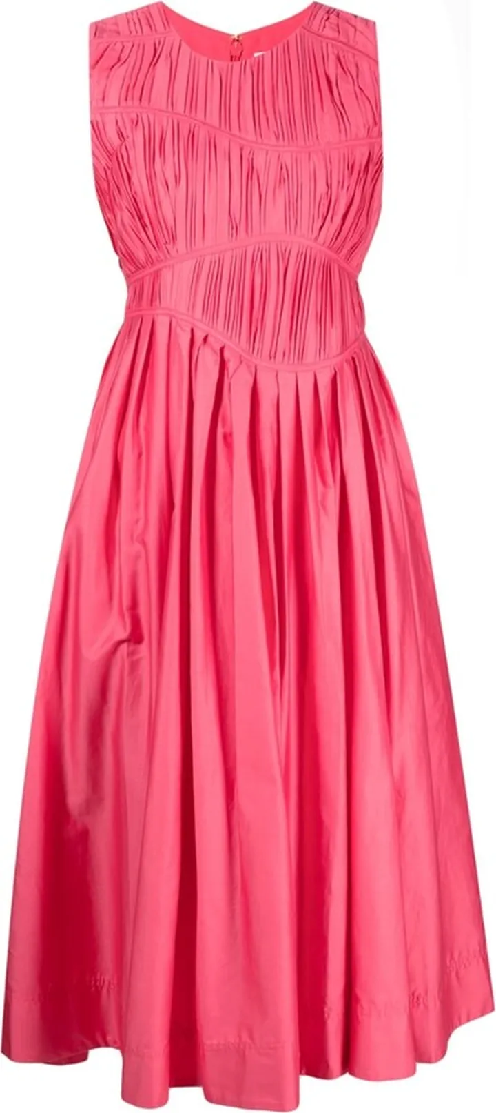 Asymmetric Pleated Midi Dress