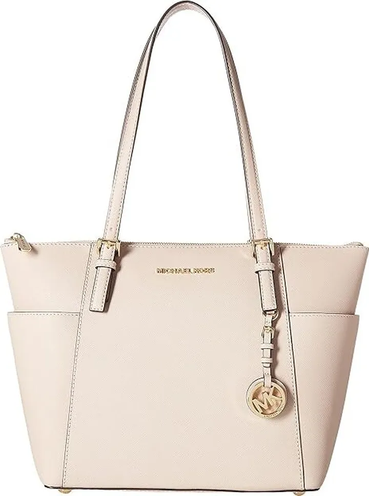 MICHAEL Michael Kors Jet Set Saffiano Top-Zip Tote (Soft Pink) Tote Handbags
