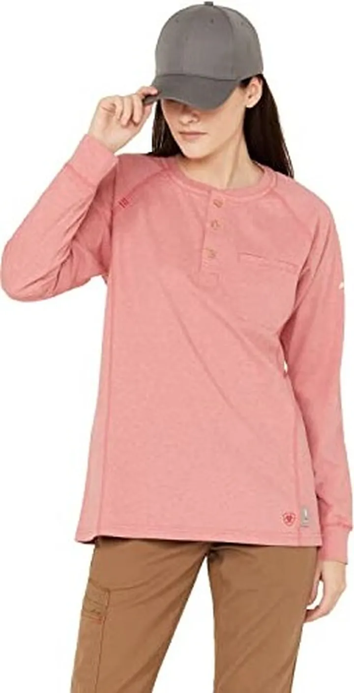 Ariat Female FR Air Henley Sun Kissed Coral X-Large