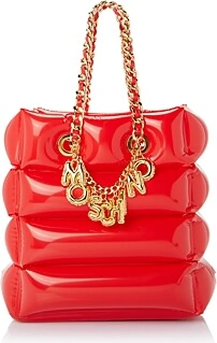 Moschino Quilted Logo Letter Charm Shoulder Bag