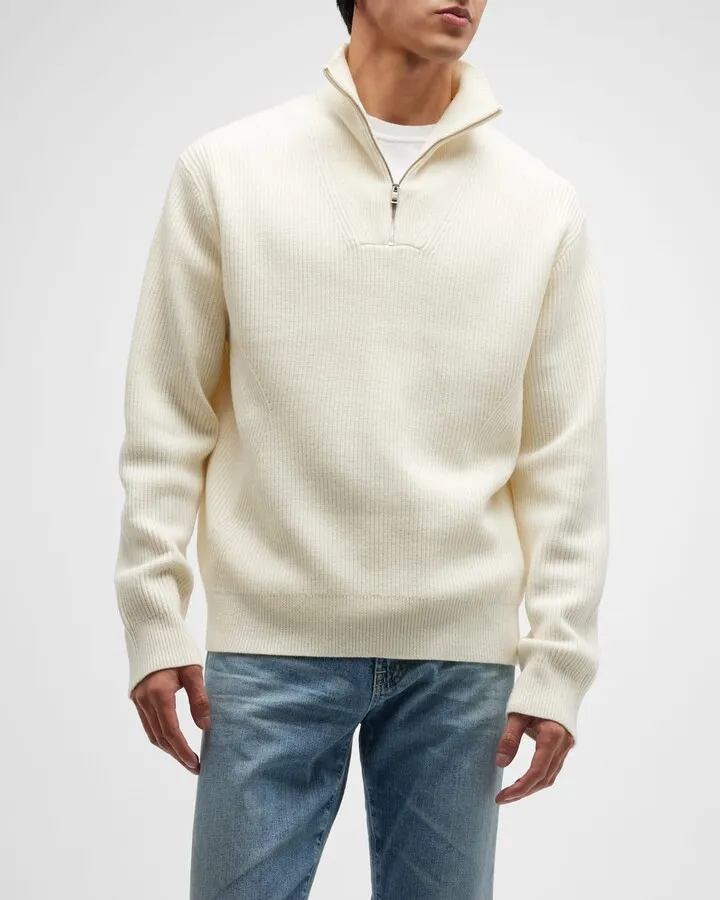 Men's Lamar Paneled Ribbed Wool Sweater