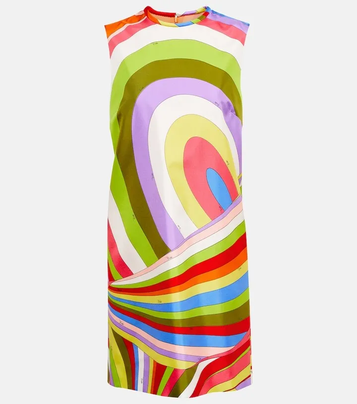 Printed silk minidress