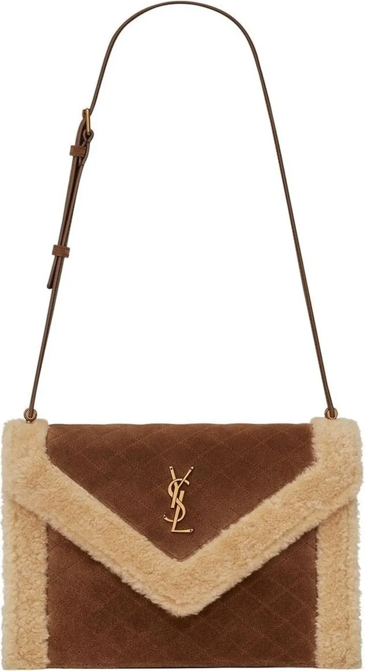 Gaby shearling-trim shoulder bag