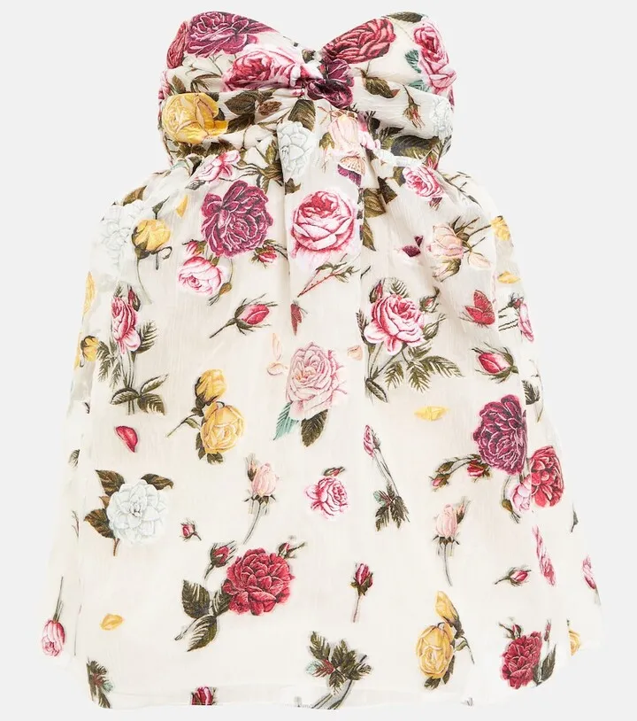Floral fil coupe minidress