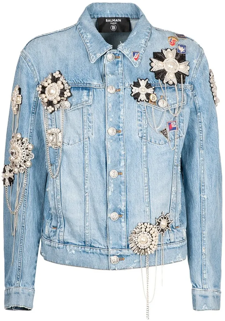 Embroidered cotton denim jacket