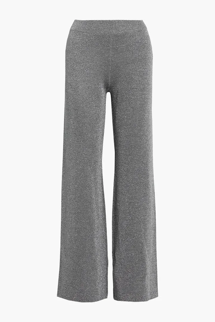 Charlize metallic wool-blend jersey wide-leg pants