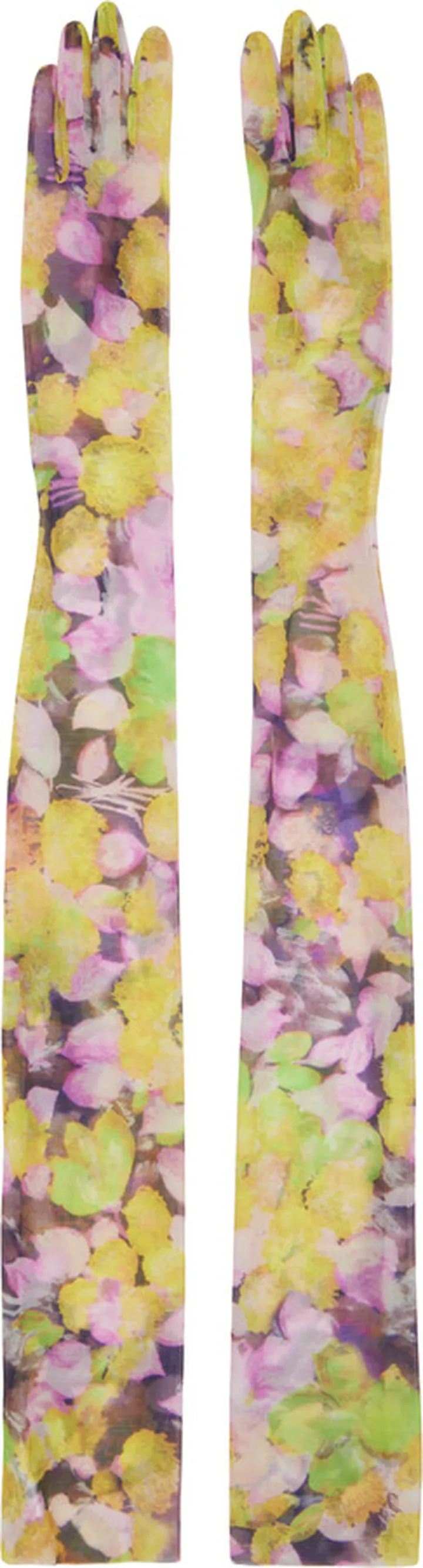 Dries Van Noten Yellow Printed Gloves