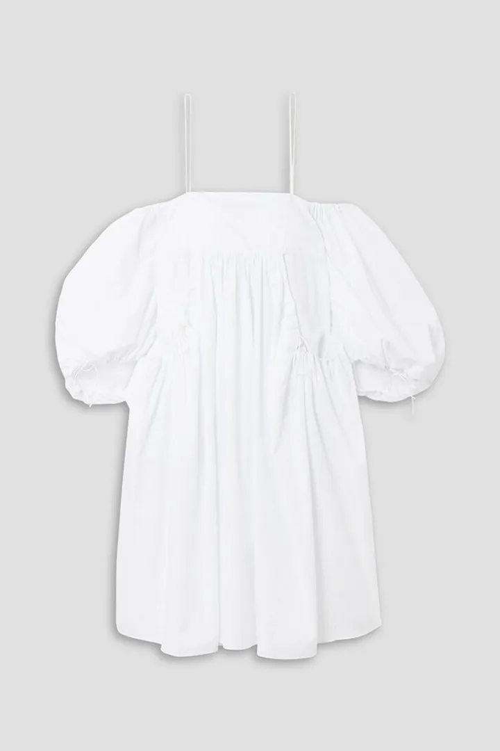 Bethanny cold-shoulder cotton-poplin dress