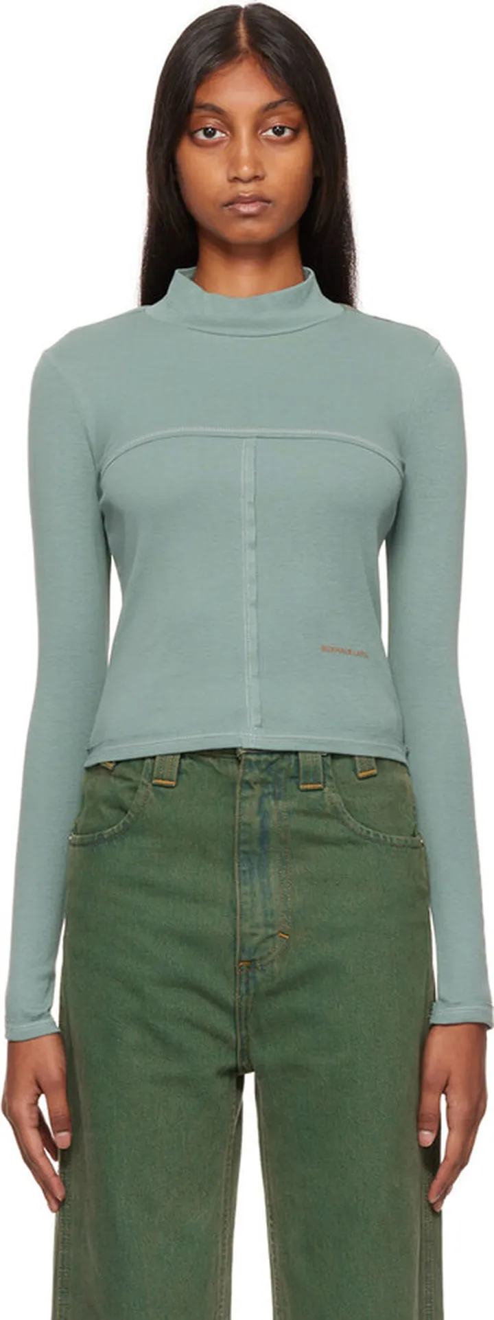 Eckhaus Latta Green Lapped Baby Turtleneck