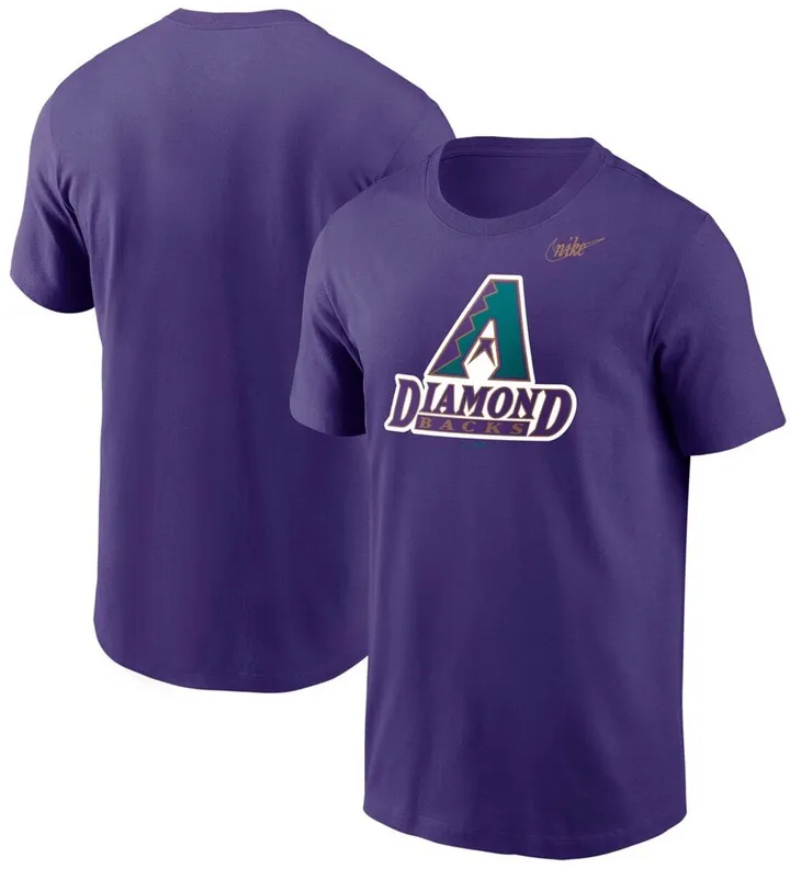 Men's Purple Arizona Diamondbacks Cooperstown Collection Logo T-shirt